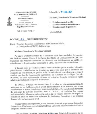 TRANSFERT DES FONDS À LA CAISSE DES DÉPÔTS ET DE CONSIGNATIONS